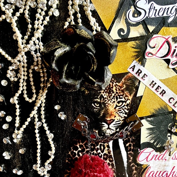 Proverbs 31 & Pearls, Diamonds Leopard Pop Out Collage Art - Picture 10 of 17